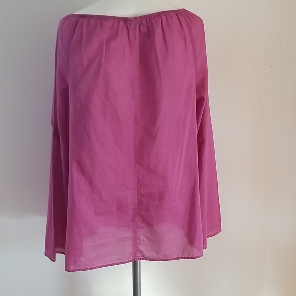 Talbot Raspberry Semi Sheer Cotton Top Tunic - Picture 6 of 8